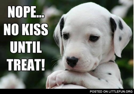 Nope, no kiss untill treat