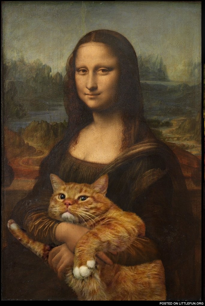 Mona Lisa with cat