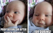 Poop before or after diaper change?