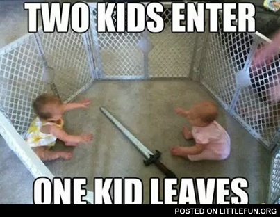 Two kids enter, one kid leaves