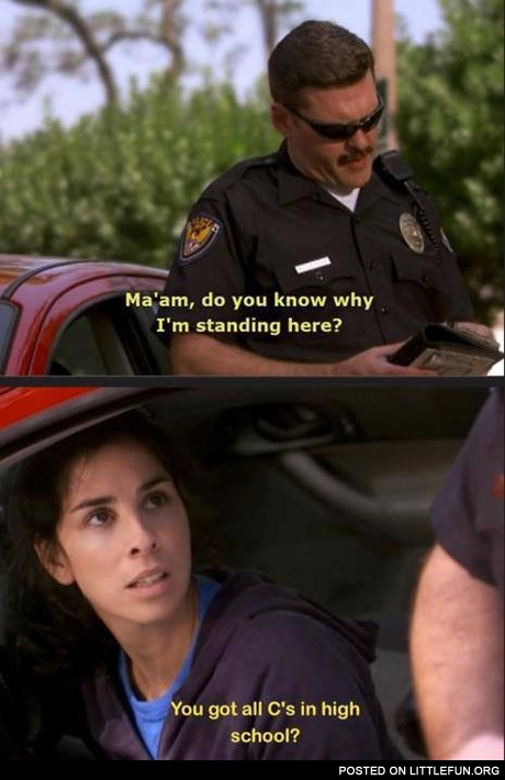 Ma'am, do you know why I'm standing here?