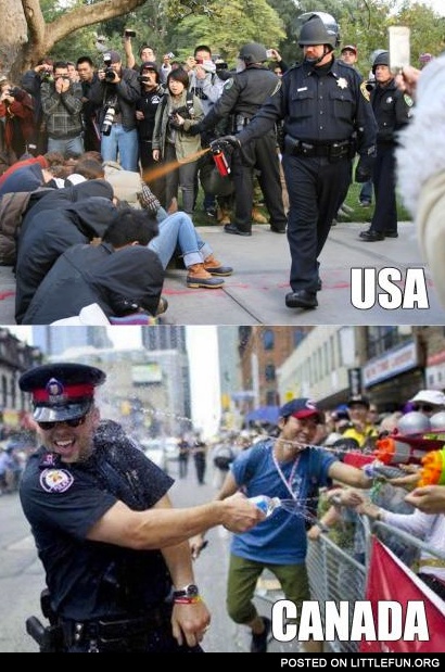 USA vs. Canada. Cops.