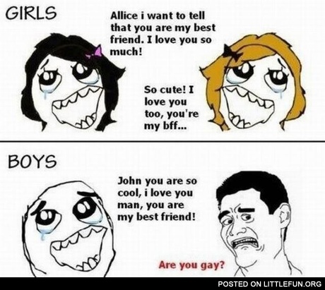 Girls and boys and their friends