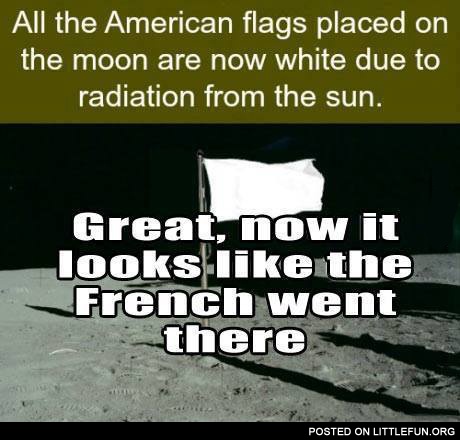 All American flags placed on the Moon are now white due to radiation from the Sun