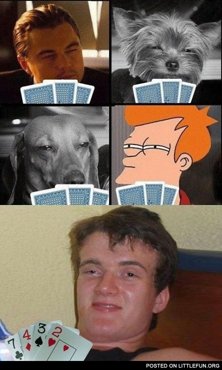 Stoner Stanley playing poker with Leonardo DiCaprio and stoned dogs