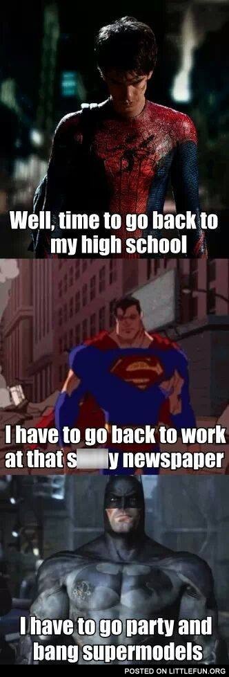 Superheroes after work