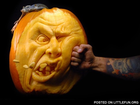 Pumpkin punch in the face