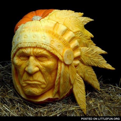 Amazing pumpkin carving, the chief