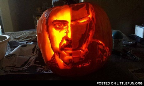 Iron man pumpkin