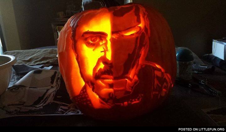 Iron man pumpkin