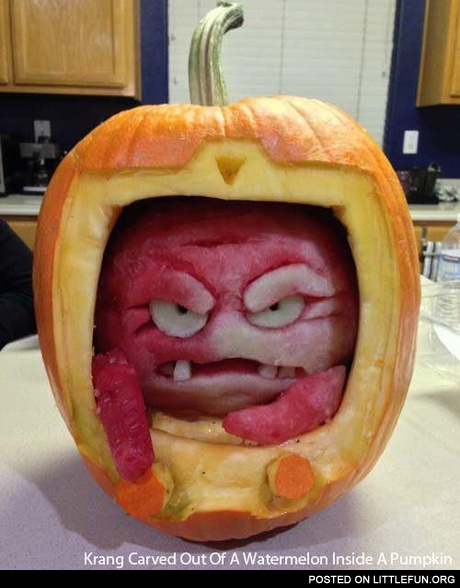 Krang in a pumpkin