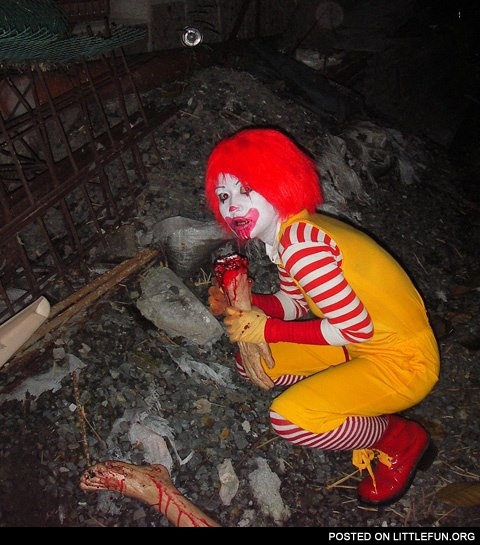 Ronald McDonald zombie