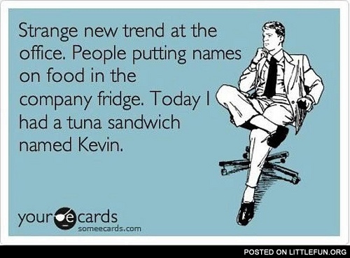 Today I had a tuna sandwich named Kevin