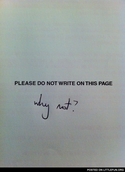Do not write on this page