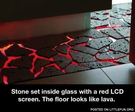 Red LCD lava floor