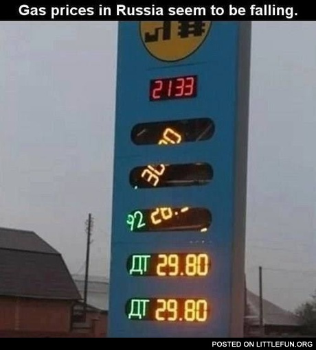 Gas prices in Russia seem to be falling