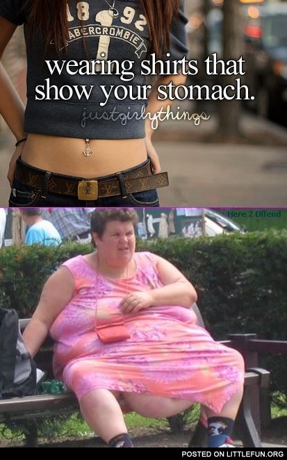 Wearing shirts that show your stomach