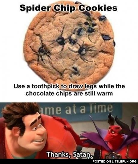 Spider chip cookies