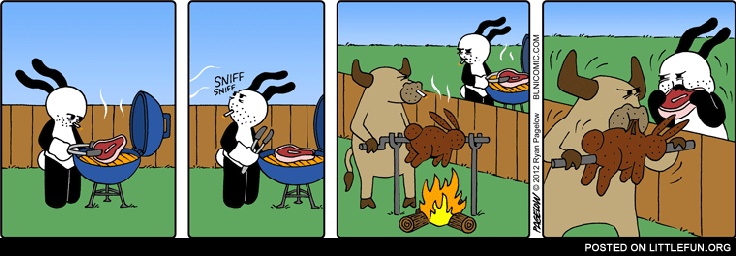 Beef vs. rabbit