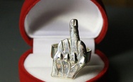 Middle finger wedding ring
