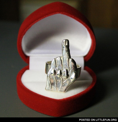 Middle finger wedding ring