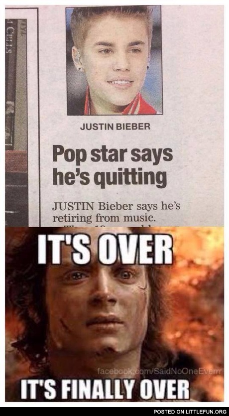 Justin Bieber says he's quitting music