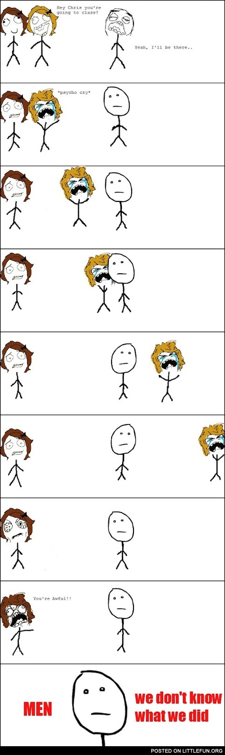 Men, we don't know what we did