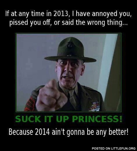 Suck it up, princess. 2014 ain't gonna be any better.
