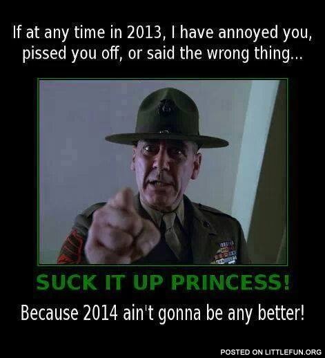 Suck it up, princess. 2014 ain't gonna be any better.