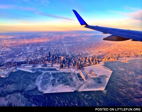 Chicago's deep freeze captured from above