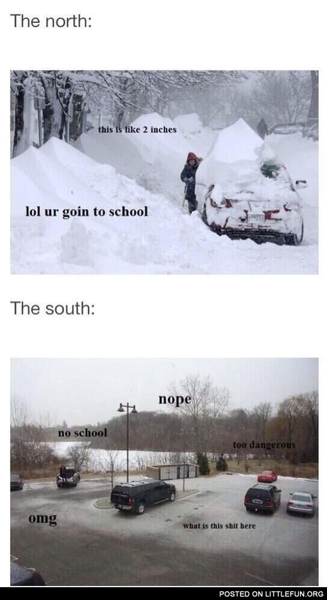 North vs. South in winter