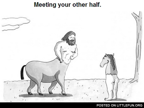 Meeting your other half.