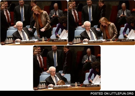 Confrontation between Vitaly Churkin and Samantha Power in UN. May be it's love? =)