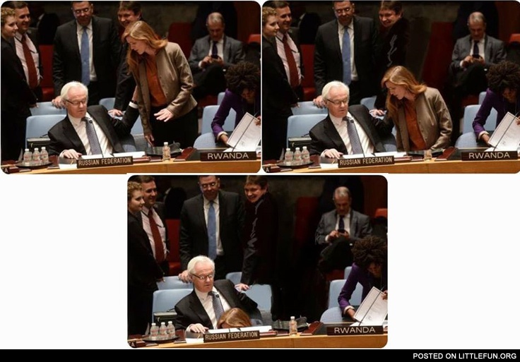 Confrontation between Vitaly Churkin and Samantha Power in UN. May be it's love? =)