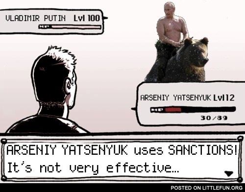 Vladimir Putin lvl 100, sanctions are not very effective.