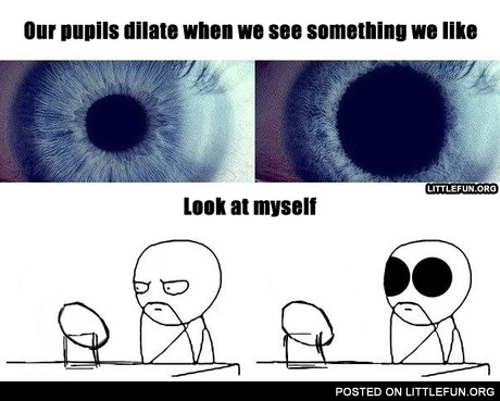 Our pupils dilate when we see something we like.