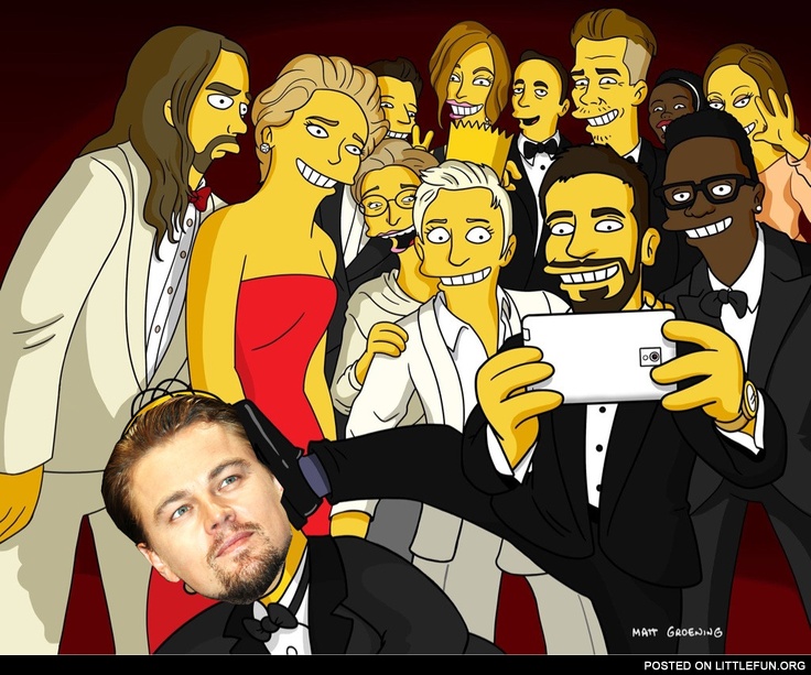 Simpsons Oscar selfie with Leonardo DiCaprio