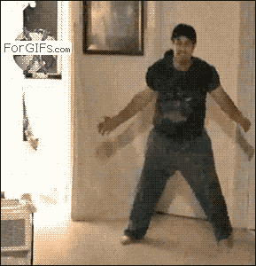 Guy kicks cat while playing Kinect