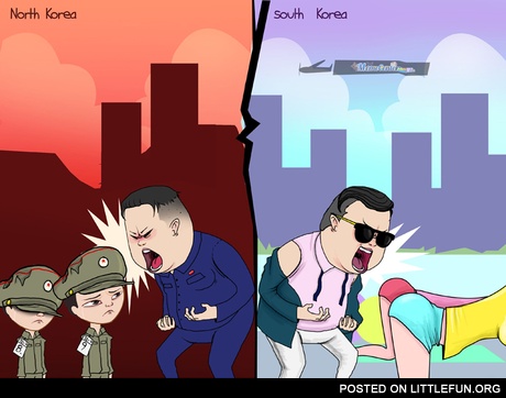 North Korea vs. South Korea.