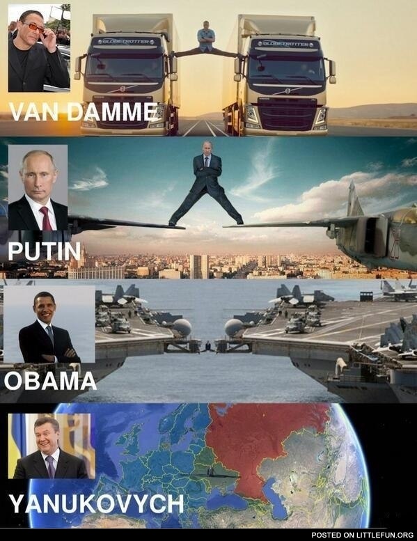 Van Damme, Putin, Obama, Yanukovych.