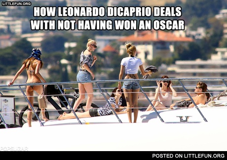 How Leonardo DiCaprio deals with not having won an Oscar.