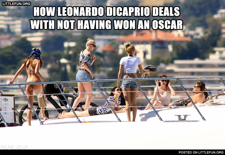 How Leonardo DiCaprio deals with not having won an Oscar.