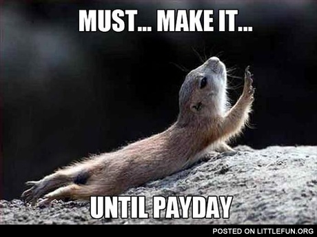 Must make it until payday.