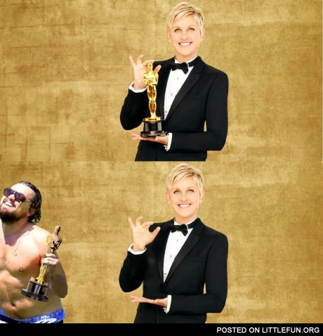Oscar 2014, Ellen and Leo.