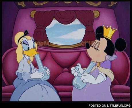 Disney characters smoking pot.