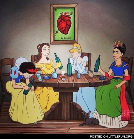 Disney princesses waiting for prince charming.