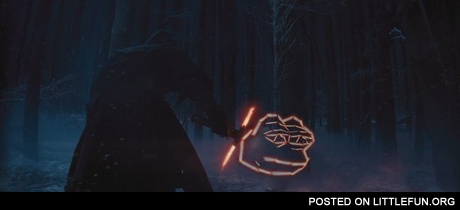 Sad frog lightsaber.