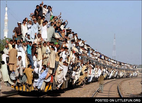 Meanwhile in Pakistan. Human train.