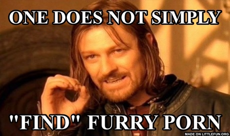 One Does Not Simply: One does not simply, "Find" furry p*rn