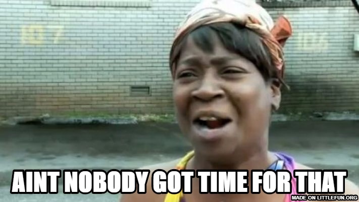 Aint Nobody Got Time For That: aint nobody got time for that